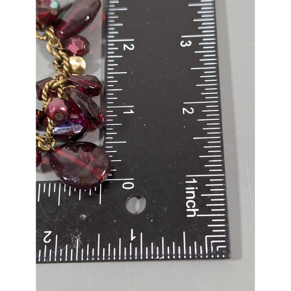 Coldwater Creek Red Faceted Bead Charm Cluster Statement Neclace 19" - Picture 8 of 8